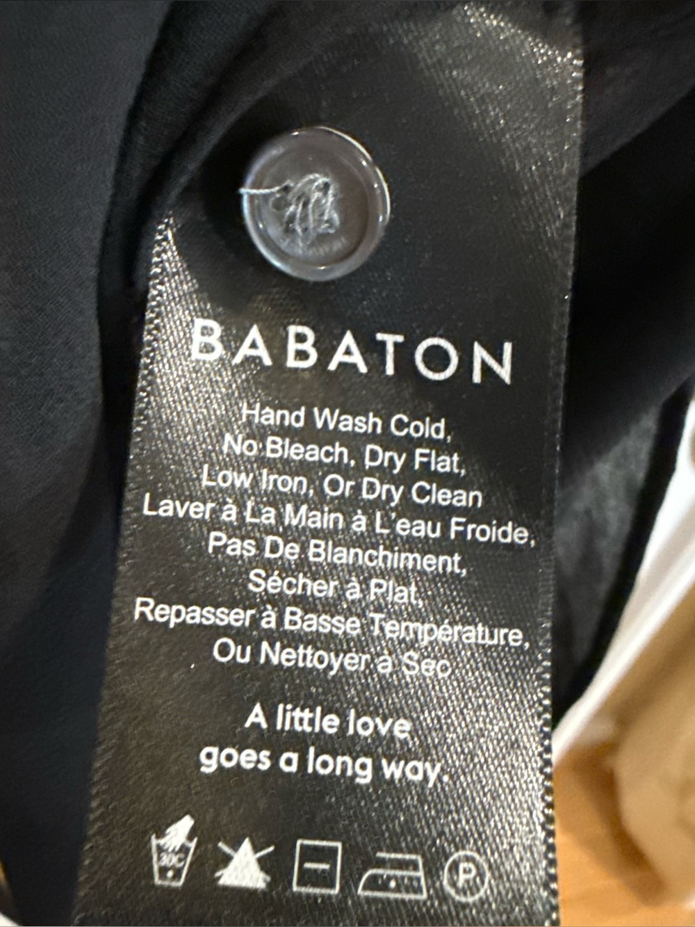 Babaton Button Down Tunic Top Silk Trim Semi Sheer Mandarin Collar Size Large - Picture 4 of 6